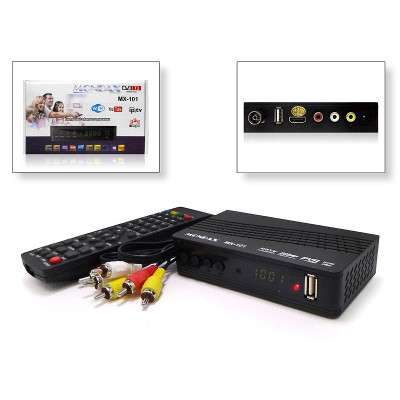 Цифровой эфирный приемник с экраном DVB-T2 MONDAX IPTV/YouTube/WiFi/MP4 пластик