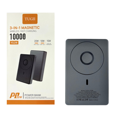 Внешний аккумулятор (power bank) 10000мА·час PD 20Вт QC 22,5Вт 3 в 1 MagSafe TUGII Y02W