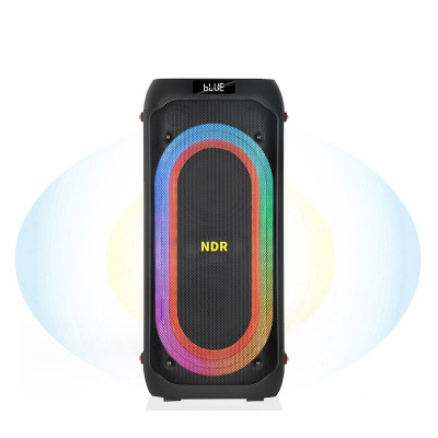 Акустическая переносная колонка NDR-717 2x8" TWS/FM/USB/TF/BT/LED/REC/ДК/2MIC