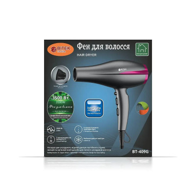 Фен для волос 3500Вт BITEK BT-409G