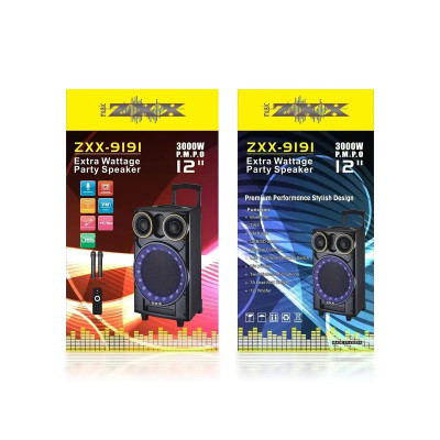 Акустическая переносная колонка ZXX-9191 60Вт 12" 67х38х32см TWS/FM/USB/TF/SD/BT/REC/LED/2MIC