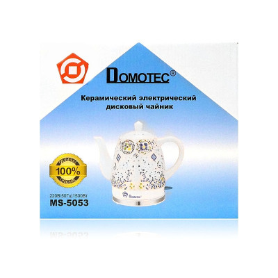 Электрочайник керамический 1,5л 1500Вт Domotec MS-5053