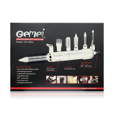 Фэн стайлер 7 в 1 1200Вт Gemei GM-4836