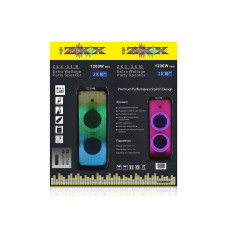 Акустическая переносная колонка ZXX-5510 120Вт 10" 36х86х32см USB/SD/FM/BT/2MIC/ДУ