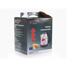 Электрочайник нерж. с цветком BITEK 2,0л 1500Вт BT-3201