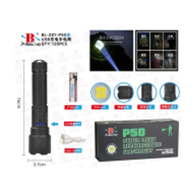 Фонарь полицейский micro USB Bailong 1х18650 BL-Z01-P50