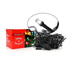 Гирлянда черная проволока лампа Рубинка большая 300LED (белый) LED300W-8