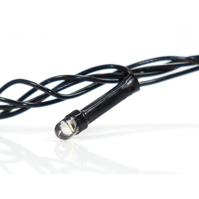 Гирлянда черный провод прозрачная круглая лампа 100LED (теплый белый) LED100WW-12-1