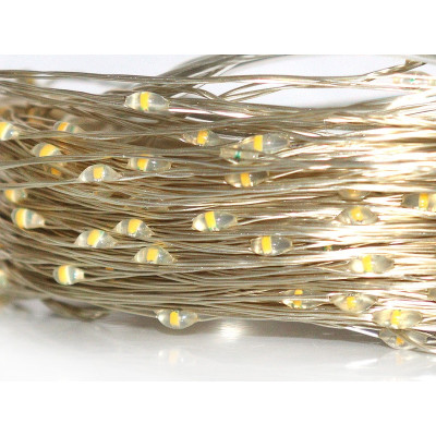 Гирлянда медный провод Капля росы 220В 10м режимы 100LED (микс) COPPER-WIRE-100M-4-1