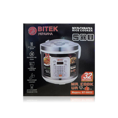 Мультиварка 6,0л 1500Вт 32 программы йогуртница BITEK BT-00032