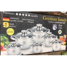 Набор кастрюль для кухни German Family (12 предметов)