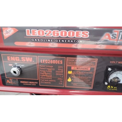 Генератор бензиновий с медной обмоткой и электростартером ASTLEO LEO 2600 ES 2.8 кВт