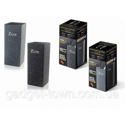 Подставка для ножей German Family квадрат черный/серый мрамор