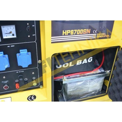 Дизельный в кожухе Honker Power HP6700SN, однофазный 220V, 50Hz, 5KVA (5,5KVA), объем 13,5л