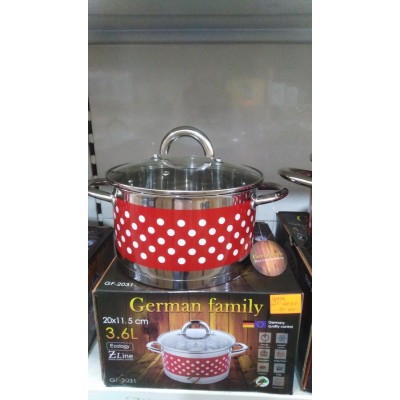 Кастрюля с крышкой для кухни емкостью 3.6 литра German Family GF-2031