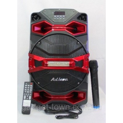 Колонка на аккумуляторе с беспроводным микрофоном Ailiang UF-1018 /100W (USB/Bluetooth/FM)