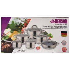Набор посуды для кухни Benson BN-230  (12 предметов)