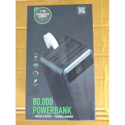 Портативная мобильная батарея повышеной емкости Powerbank TX-80 Torima 80000 mAh оригинал