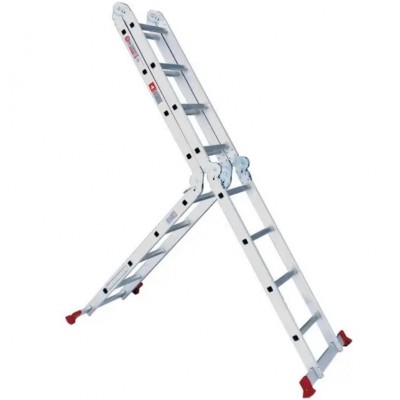 Лестница алюминиевая универсальная 4-секционная Step&Loft 4х4 сх. Высота 4.31 м