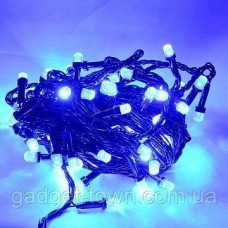 Гирлянда Нить Кристалл LED 100, синий, чёрный провод
