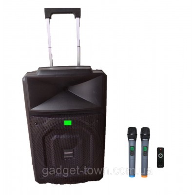 Аккумуляторная колонка профессиональная с микрофонами Temeisheng TMS-1521 / 400W (USB/Bluetooth/Пульт ДУ/ FM)