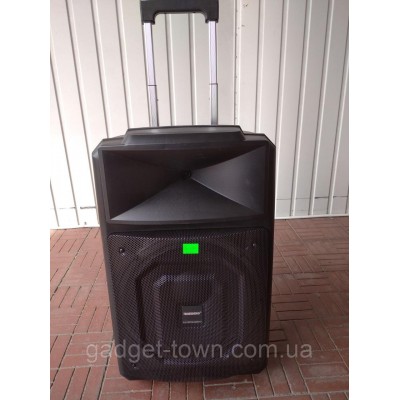 Аккумуляторная колонка профессиональная с микрофонами Temeisheng TMS-1521 / 400W (USB/Bluetooth/Пульт ДУ/ FM)