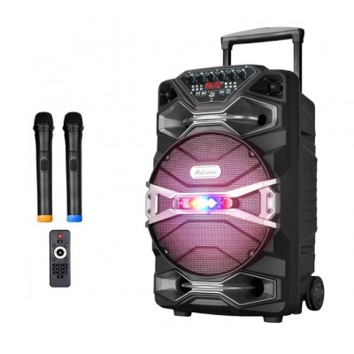 Колонка аккумуляторная Ailiang U1318 c радиомикрофонами (200W/USB/BT/FM)