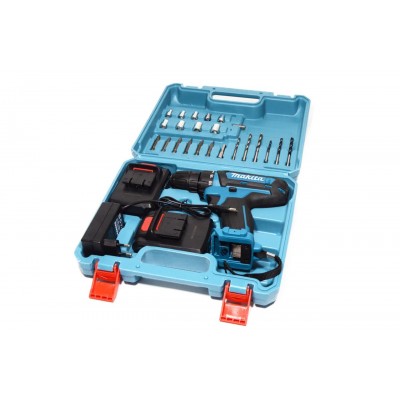 Шуруповерт аккумуляторный Makita 550DWE и набор инструментов в кейсе (Макита 24V 5A/h) 2 аккумулятора