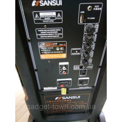 Акустика портативная с двумя микрофонами SANSUI SS2-12 / 160W (USB/Bluetooth/AUX) Супер звук!