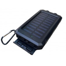 Солнечная зарядка с повербанком 20000 mAh в бронекорпусе c LED фонарем и компасом