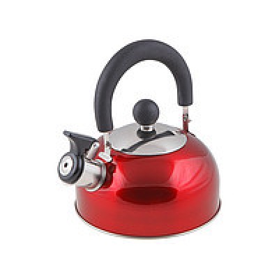 Чайник из нержавеющей стали со свистком (3 л) синий, красный, серебро