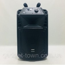 Аккумуляторная колонка с микрофонами Temeisheng SP-1510 / 400W (USB/Bluetooth/Пульт ДУ/Светомузыка)