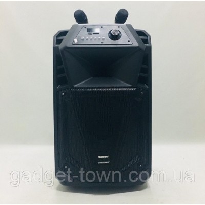 Аккумуляторная колонка с микрофонами Temeisheng SP-1510 / 400W (USB/Bluetooth/Пульт ДУ/Светомузыка)