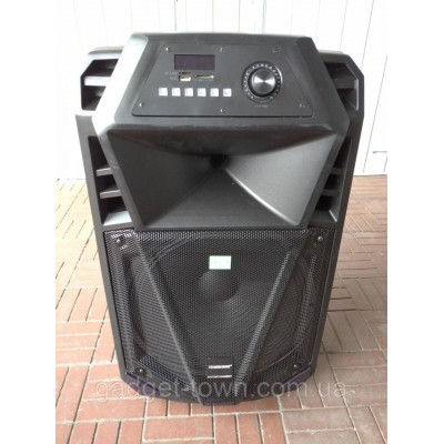 Аккумуляторная колонка с микрофонами Temeisheng SP-1510 / 400W (USB/Bluetooth/Пульт ДУ/Светомузыка)