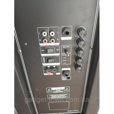 Аккумуляторная колонка с микрофонами Temeisheng SP-1510 / 400W (USB/Bluetooth/Пульт ДУ/Светомузыка)