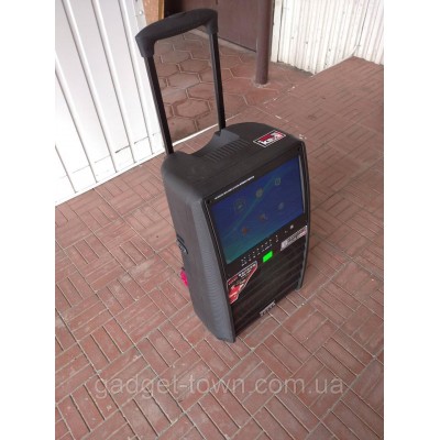 Портативная колонка c экраном SL12-13 с радиомикрофонами / 200W (USB/Bluetooth/Video))