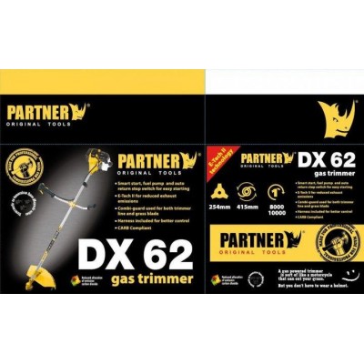 Мотокоса бензиновая,тример 6.2 кВт Partner DX-62 (2х тактный, 3 насадки)