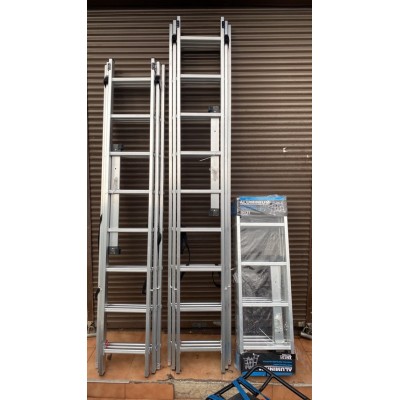 Лестница алюминиевая универсальная 3-секционная Step&Loft 3х8 сх. Высота 5.09 м