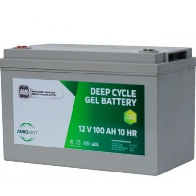 Гелевый аккумулятор глубокого разряда AGROMOT, 100Ah, 12v, для ИБП и инверторов