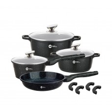 Набор посуды Higher Kitchen HK-307 (11 предметов) с гранитным покрытием и силиконовыми ручками