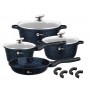 Набор посуды Higher Kitchen HK-307 (11 предметов) с гранитным покрытием и силиконовыми ручками