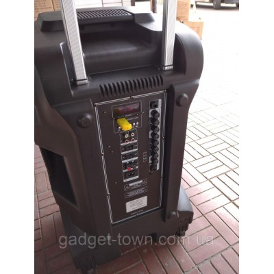Аккумуляторная колонка с микрофонами Temeisheng SP-1509 / 400W (USB/Bluetooth/Пульт ДУ/Светомузыка)