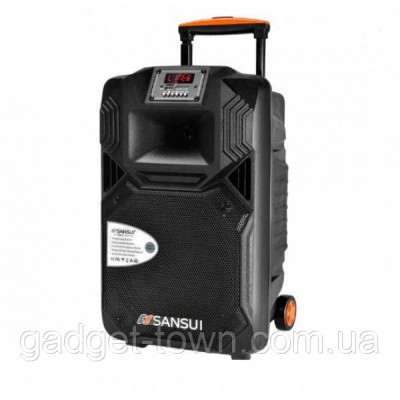 Аккумуляторная колонка SANSUI SS1-08 / 100W (USB/Bluetooth/2 радиомикрофона)