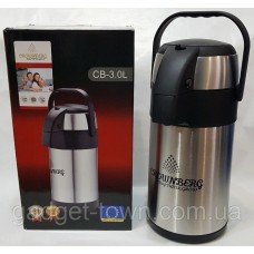 Термос помповий нержавейка Crownberg CB 3L