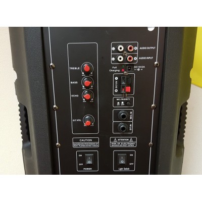 Колонка акуммуляторная Rock Music PRO 15 дюймов с радиомикрофоном 150W (FM/USB/Bluetooth)