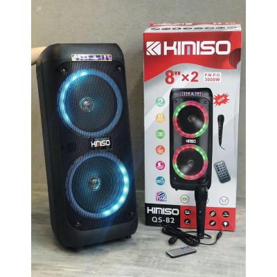 Колонка аккумуляторная KIMISO Partybox QS-82 c микрофоном (150W/USB/BT/FM/TWS)