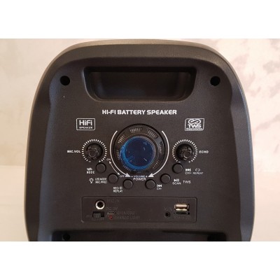 Колонка аккумуляторная KIMISO Partybox QS-82 c микрофоном (150W/USB/BT/FM/TWS)