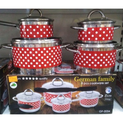 Набор кастрюль для кухни German Family GF-2034 (8 предметов)