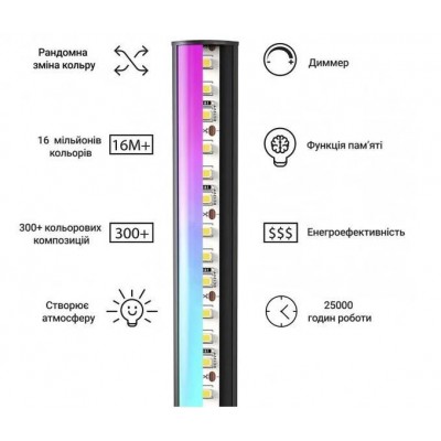 Светодиодный Линейный LED Светильник, минималистичный Hi-Tech торшер с пультом и приложением, 150 см