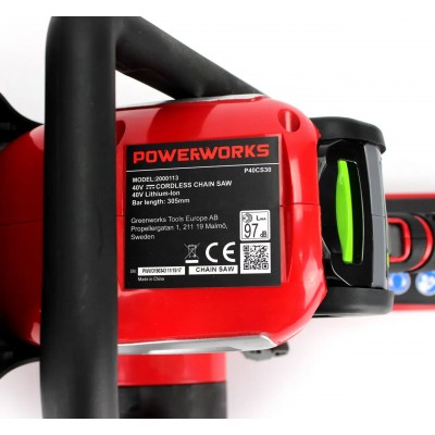 Аккумуляторная цепная пила POWERWORKS P40CS30 (40V 2.0 Ah) электропила паверворкс Пилка на аккумуляторе